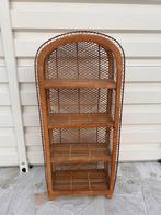 Rotan kast / rek met 4 planken – vintage stijl, Huis en Inrichting, Ophalen