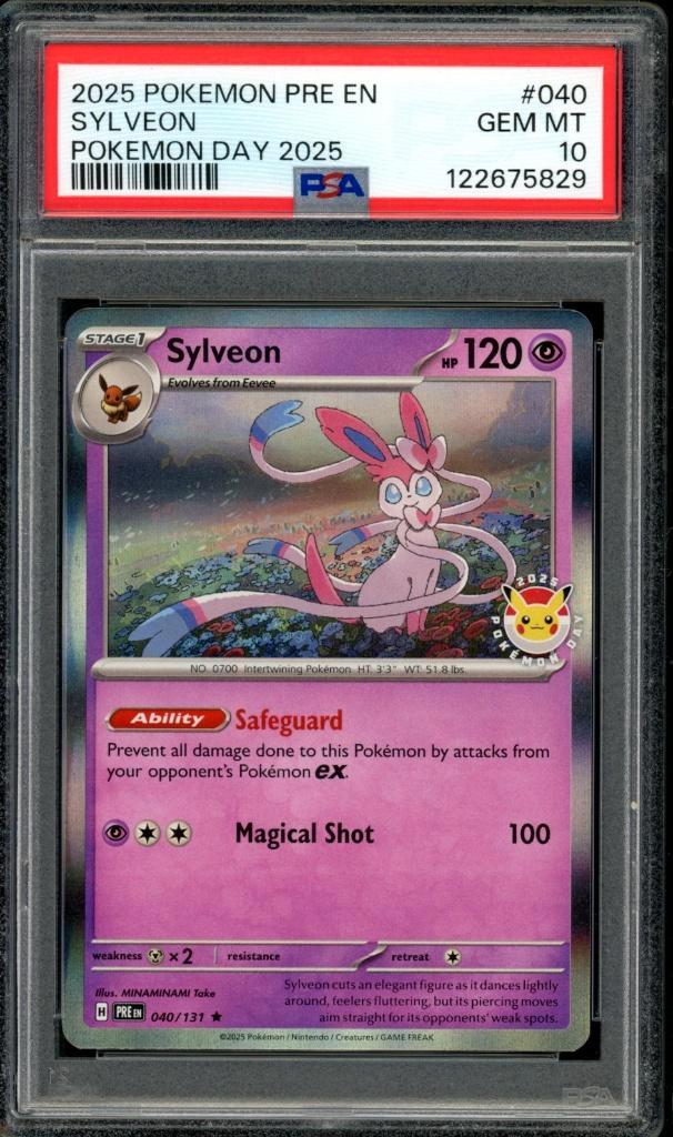 Sylveon [Pokemon Day] PSA 10 - 040/131 Prismatic Evolutions, Hobby en Vrije tijd, Verzamelkaartspellen | Pokémon, Zo goed als nieuw