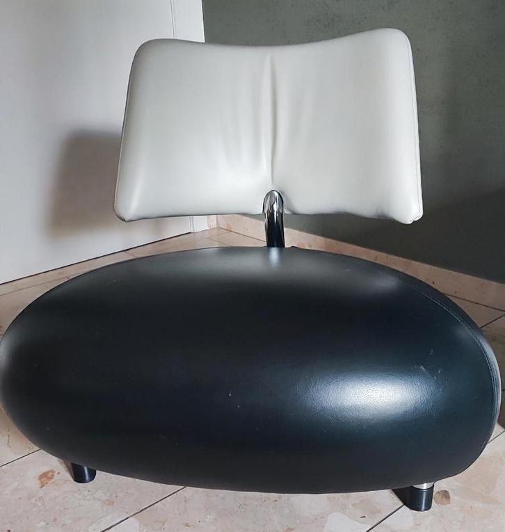 Pallone Leolux  zwart-beige  fauteuil Ma, Huis en Inrichting, Zetels | Zetels en Chaises Longues, Zo goed als nieuw, Ophalen