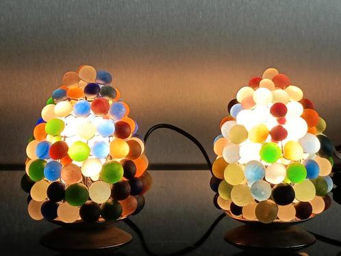 Een paar Murano-druivenclusterlampen in glas uit 1960., Huis en Inrichting, Lampen | Kroonluchters, Glas