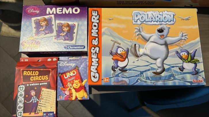 Pakket gezelschapsspelletjes 3-4 jaar, Hobby en Vrije tijd, Gezelschapsspellen | Overige, Gebruikt, Ophalen of Verzenden