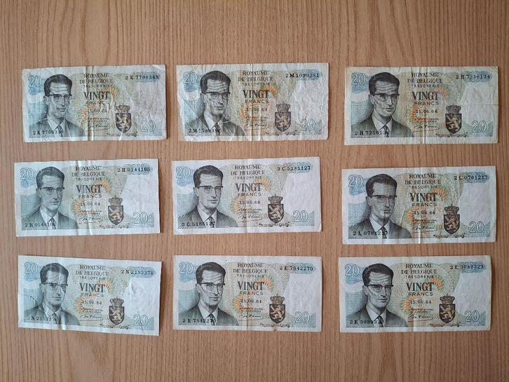 Oude bankbiljetten België 20 Frank, Postzegels en Munten, Munten en Bankbiljetten | Verzamelingen, Bankbiljetten, Ophalen of Verzenden