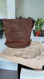 Delvaux Pin bruine leren handtas in perfecte staat, Ophalen, Zo goed als nieuw, Handtas