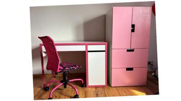 Ensemble bureau fille ikea, Enlèvement, Comme neuf, Armoire