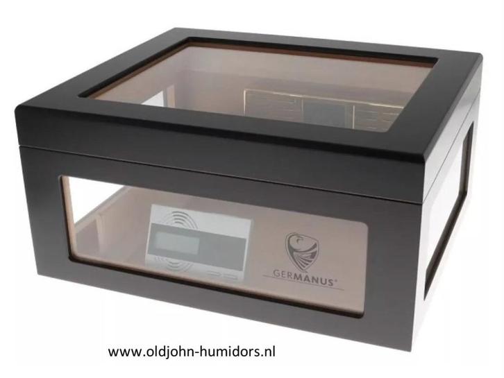 HUMIDOR "PALERMO" DIGITALE HYGROMETER 95 SIGAREN ZWART   h10, Verzamelen, Rookartikelen, Aanstekers en Luciferdoosjes, Nieuw, Tabaksdoos of Verpakking