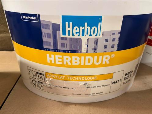Herbol herbidur groenbeige muurverf voor buiten 10liter, Hobby en Vrije tijd, Schilderen, Nieuw, Acrylverf, Ophalen