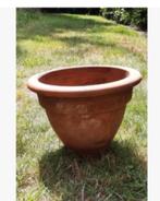 Echte oude terracotta bloempot  steengebakken 32 cm, Tuin en Terras, Bloempotten, Ophalen, Terracotta