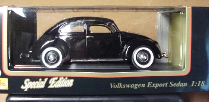 1/18 Volkswagen Export Sedan (Kever) - zwart – Maisto, Hobby en Vrije tijd, Modelauto's | 1:18, Zo goed als nieuw, Auto, Maisto