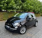 Fiat 500 cabrio 1.2 benzine / 9.000 km!!! NIEUWSTAAT, Auto's, Fiat, Cabriolet, Parkeersensor, Leder en Stof, Zwart
