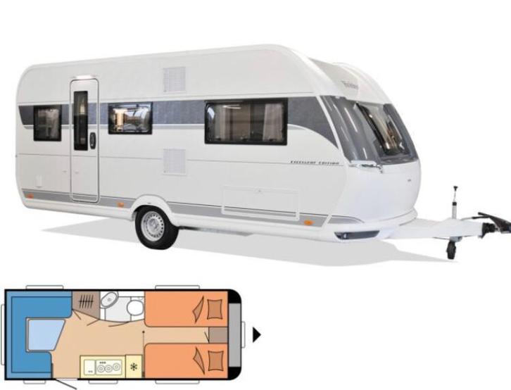 Hobby excellent edition 03/2025, Caravans en Kamperen, Caravans, Particulier, tot en met 5, 1250 - 1500 kg, Rondzit, Hobby, Lengtebed