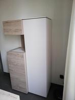 Kast wit en hout, Ophalen, 50 tot 100 cm, 25 tot 50 cm, Overige houtsoorten