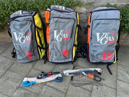North Vegas Kites 7m 9m 12m + 2 bar, Watersport en Boten, Kitesurfen, Gebruikt, Kite, 9 m², Ophalen