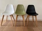 Set stoelen wit (3), groen (3) en zwart (3), Wit, Zo goed als nieuw, Vijf, Zes of meer stoelen, Ophalen