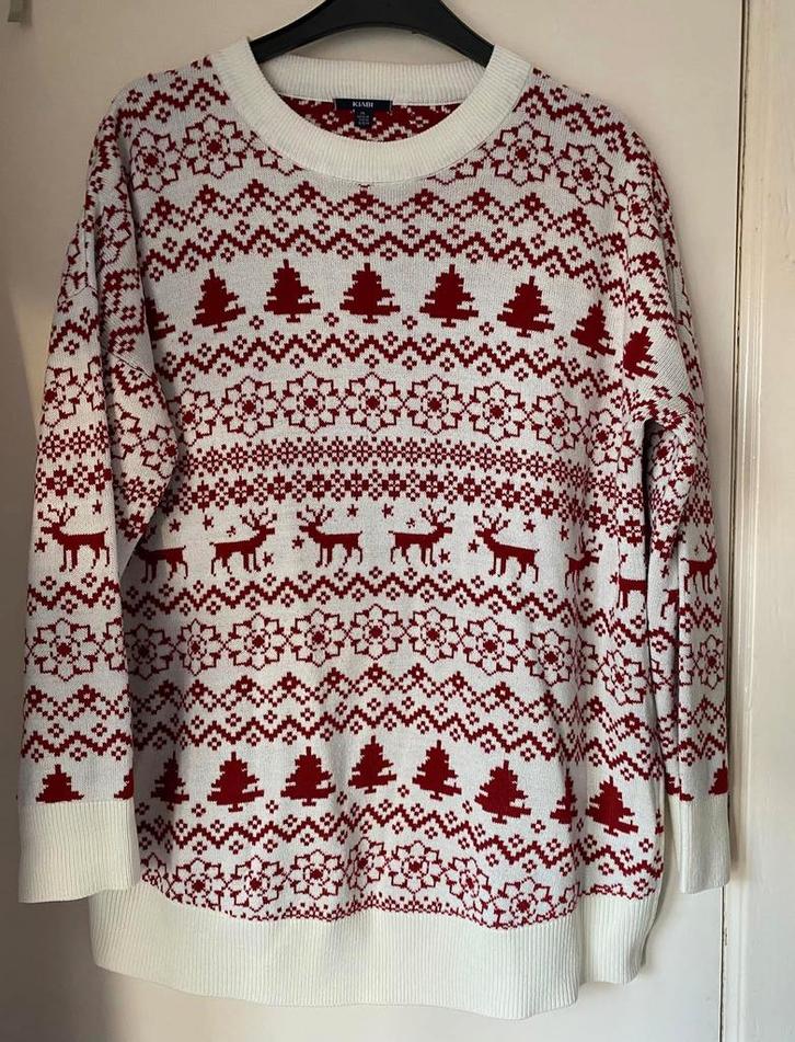 KIABI wintertrui van hertenspar T. XL- EUR 46-48/IT 50-52, Kleding | Dames, Truien en Vesten, Zo goed als nieuw, Wit, Ophalen of Verzenden