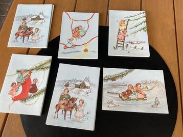 Prachtige oude onbeschreven Kerstkaartjes, jaren’60 beschikbaar voor biedingen