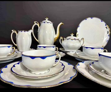  Antique Moritz Zdekauer  porcelaine îvoire cobalt or beschikbaar voor biedingen
