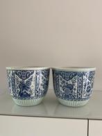 Delft blauw sfinx Maastricht 2 bloembakken, Antiek en Kunst, Ophalen