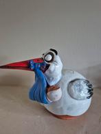 Design keramieken ooievaar met baby geboorte kraamcadeau, Kinderen en Baby's, Ophalen
