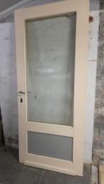 Antieke deur met glaspartij, Ophalen, Gebruikt, Glas