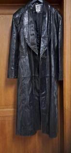 Zwarte lange leren jas Elena Deudero Ibiza, Kleding | Dames, Zwart, Maat 42/44 (L), Ophalen of Verzenden, Elena Deudero Ibiza