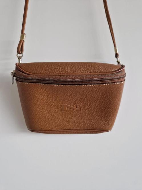 Vintage lederen crossbody Nathan-Baume, Handtassen en Accessoires, Tassen | Schoudertassen, Gebruikt, Overige merken, Overige kleuren