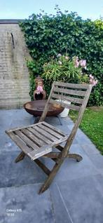 4 Teak tuinstoelen, Tuin en Terras, Tuinstoelen, Ophalen, Gebruikt, Hout, Inklapbaar