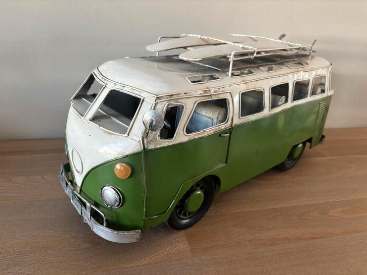 Volkswagen grote  T1 bus uit blik / metaal (vintage?) 51cm, Collections, Boîte en métal, Utilisé, Enlèvement ou Envoi