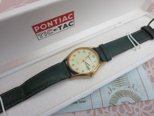 Pontiac quartz 1997, Handtassen en Accessoires, Horloges | Heren, Gebruikt, Polshorloge, Overige merken, Leer, Ophalen of Verzenden