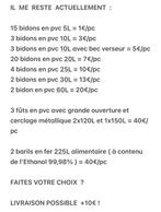 Bidons de 5L à 60L, Fûts de 80L à 150L, Baril en fer de 225L, 150 litres ou plus, Comme neuf, Métal