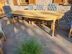 Eiken eettafel met 8 stoelen GRATIS LEVERING, Ophalen of Verzenden, Zo goed als nieuw