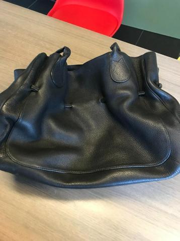 Zwarte, grote lederen handtas -Natan. Prima staat!  beschikbaar voor biedingen