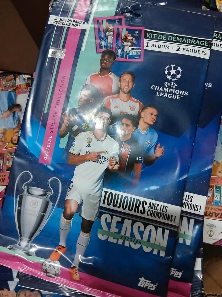 TOPPS CL 2023/24 starterpack + booster packs, Hobby en Vrije tijd, Stickers en Plaatjes, Ophalen of Verzenden