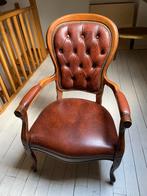 Antieke lederen fauteuil in perfecte staat, Antiek en Kunst, Antiek | Meubels | Stoelen en Sofa's, Ophalen