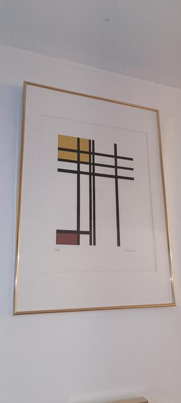 Genummerde lithografie van Piet Mondriaan met certificaat  beschikbaar voor biedingen