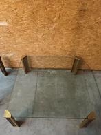 Peter Ghyczy Vintage Salontafel met messing poten model T24, Ophalen, Gebruikt, Vierkant, Mid-Century Vintage