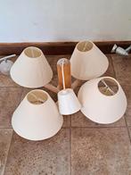 Hanglamp beige en hout, Ophalen, Gebruikt, Beige