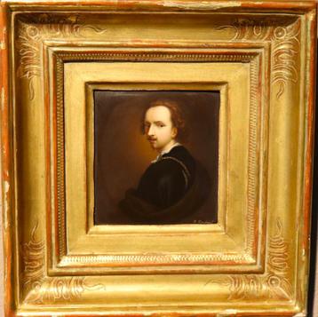 19e eeuws portret op emaille naar Van Dyck beschikbaar voor biedingen