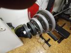Barbell + 110 kg schijven, Ophalen, Zo goed als nieuw