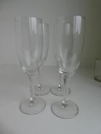 4 champagneglazen, Huis en Inrichting, Glas of Glazen, Ophalen of Verzenden, Effen, Glas