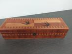 Prachtig oud houten kistje afbeelding van zwaluwen jaren1950, Ophalen of Verzenden