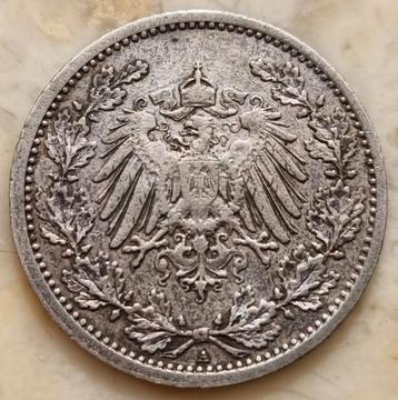 ½ Mark 1914 A Duitsland /Goede conditie.  beschikbaar voor biedingen