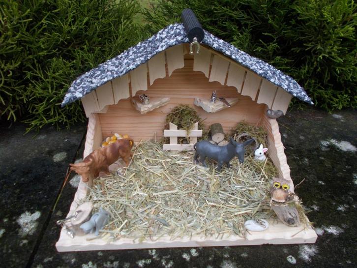 Crèche de Noël artisanale en bois neuve F186, Hobby & Loisirs créatifs, Articles de fête, Neuf, Enlèvement ou Envoi