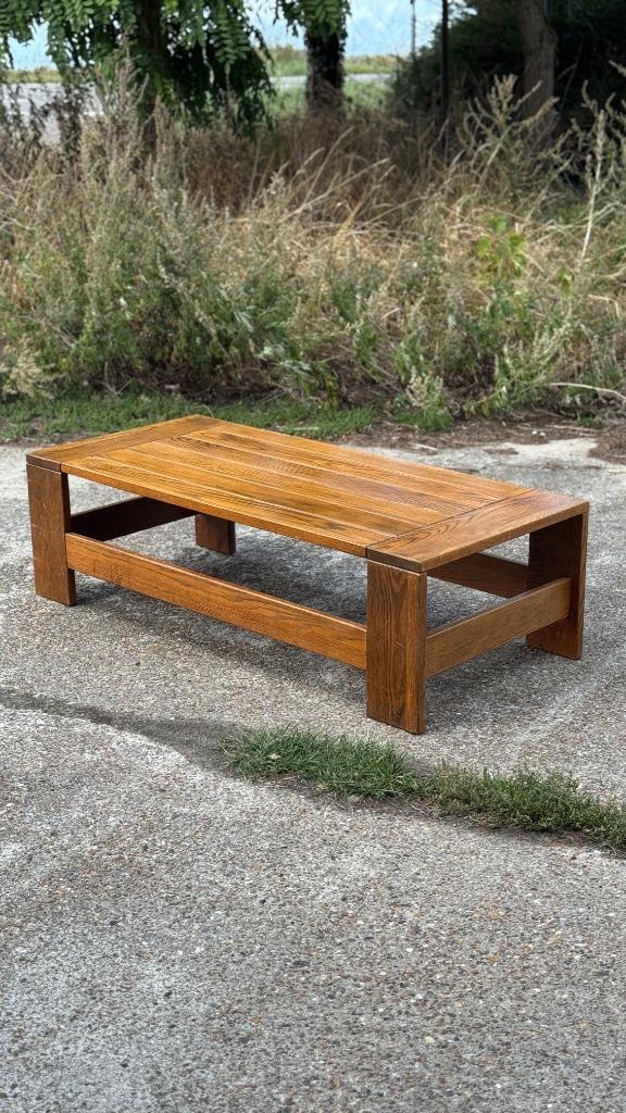 Vintage eiken salontafel, Huis en Inrichting, Tafels | Salontafels, Zo goed als nieuw, Minder dan 50 cm, 50 tot 100 cm, 100 tot 150 cm