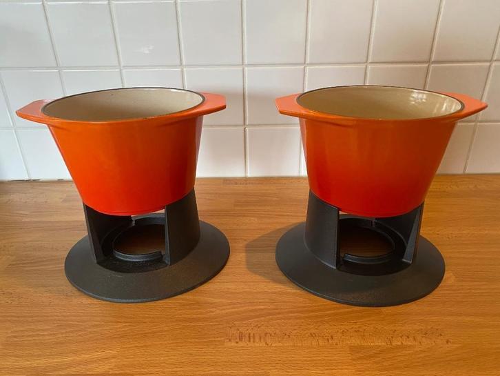 Fondueset Gourmand Le Creuset, Huis en Inrichting, Keuken | Potten en Pannen, Gebruikt, Overige typen, Gietijzer, Inductieplaat