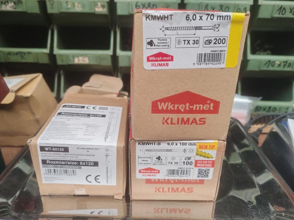 Lot de 3 boites de vis à bois torx 70 100 120, Doe-het-zelf en Bouw, Verwarming en Radiatoren, Nieuw, Ophalen of Verzenden