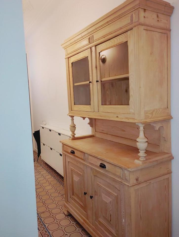 Antieke grenen buffetkast, Huis en Inrichting, Kasten | Buffetkasten, Gebruikt, 200 cm of meer, 100 tot 150 cm, 25 tot 50 cm, Met lade(s)