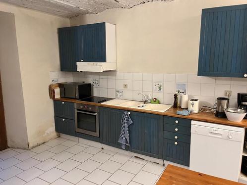 Cuisine à vendre, Huis en Inrichting, Keuken | Complete keukens, Gebruikt, Enkelwandige keuken, Blauw, Hout, Ophalen