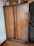 Vintage massief houten kledingkast, Huis en Inrichting, Gebruikt, Metaal, Ophalen