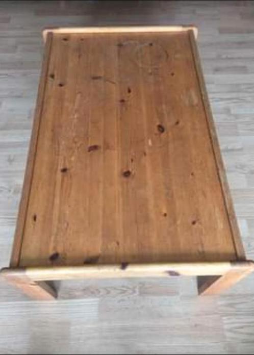 Salontafel woonkamer in massief grenenhout 60/120/35 LxBxH, Huis en Inrichting, Tafels | Salontafels, Zo goed als nieuw, Grenenhout