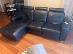 3 zit lederen longchair en relax, Ophalen, Gebruikt